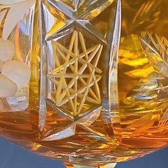 Traube by Nachtmann Topaz Amber Cut To Clear Crystal 8″ Hock Orange Wine Glass