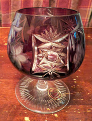 Vintage Ajka Hungarian Cased Cut to Clear Crystal Brandy Snifters – Set of 4