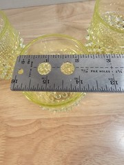 Fenton #3945 Topaz Opalescent Hobnail Uranium Juice Tumblers Set of 3