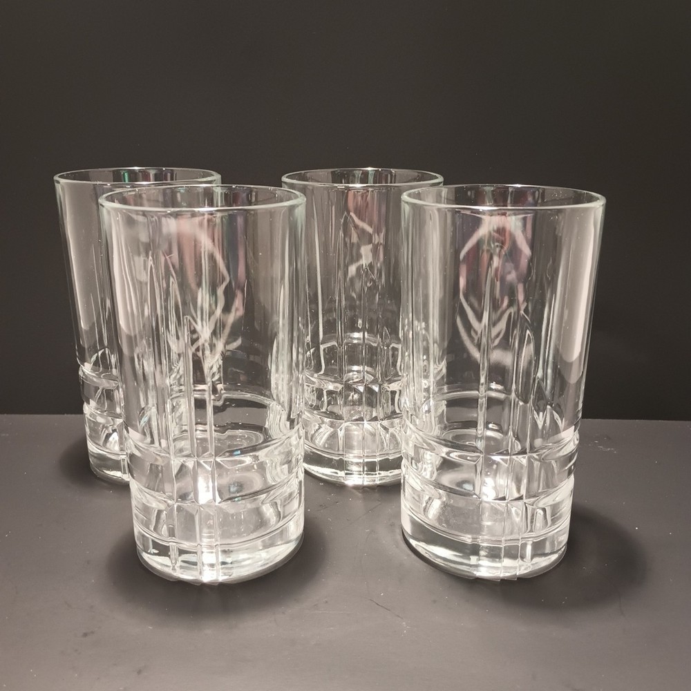 Cristal D’Arques Durand Arizona Parallel 4 Highball Glasses Tumblers 5 & 7/8