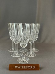 6 Waterford Crystal LISMORE 7 ¼” Fluted Champagne Glasses: Mint