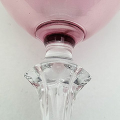 Venetian Medici Murano Light Purple Wine Goblet Glass 24K Gold