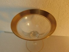 11 Vintage Tiffin Minton Gold Encrusted Stem Ware Optic Glass Liquor Cocktail