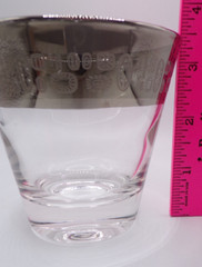 Atomic Silver Band Rocks Lowball Tumbler Glasses MCM Canonsburg Temporama Set 9