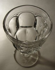 Antique Rare Double Knob Twisted Stem Ashburton Pattern Flint Glass Goblet