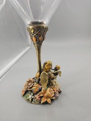 KIRKS FOLLY Angel Baby Remember GOBLET Martini GLASS JEWELED STONES RARE 8″