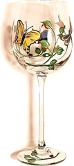 VTG Lenox Butterfly Meadow Hand Painted Crystal Wine Glasses Goblet Set of 7