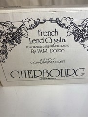 W.M.Dalton Cherbourg Crystal Champagne/Sherbet Glasses Unit 3 – Set of 2 – New