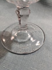 2 Vintage Early American Pattern Glass Flint Currier and Ives Goblet