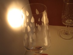 Vintage Mixed Frosted Leaves Teardrops Set of 3 Water Goblet Glasses