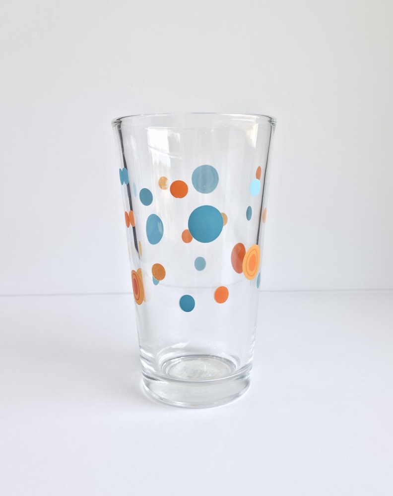 Vintage Libbey Retro Polka Dot Drinking Glass Retro Tumbler
