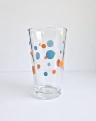 Vintage Libbey Retro Polka Dot Drinking Glass Retro Tumbler