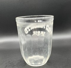 Vintage Old Millsite Farm Clear Glass Juice Tumblers Set of 2 Advertising