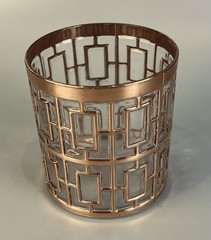 Imperial Glass Shoji Trellis 22K Gold 12oz. Double Old Fashion Glasses Set of 7