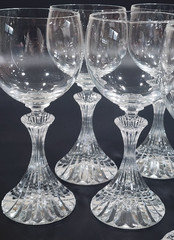 Mikasa Crystal The Ritz Wine Water Glasses 6.5” Ribbed Stem Set Of 8