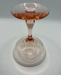 Vintage Fry Glass Pink 💕 Straight Optic 5 1/8″ Saucer Champagnes EUC Pretty