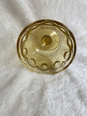 Bartlett Collins MANHATTAN Bulls Eye Yellow Glass Sherbet Stemmed 3 1/2″