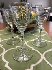 Libbey Rock Sharpe Arctic Rose Goblets 6-3/4”H (6-Total)