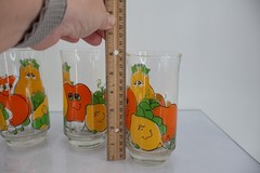 Vintage Nancy Lynn Anchor Hocking Smiling Fruit Tumbler Glasses Set of 4 1970s
