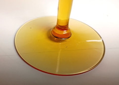 Approx 1940’s Fostoria Amber Champagne Diamond Optic Glasses 2 (5.5»H)