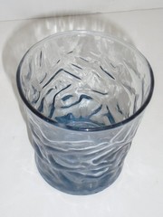 Vintage Aztec Bleu (Blue) Old Fashioned Rocks Glass by Libbey Original 3.5″x3″