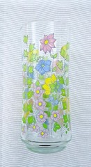 Corelle Spring Meadow 16 oz Glass Tumblers Glassware 6 1/2″ Set of 4