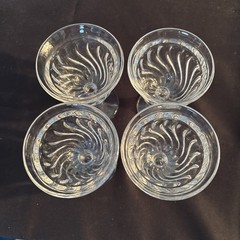 Set Of 4 Fostoria COLONY CRYSTAL 4 1/4″ – 3 1/4 OZ WINE GOBLETS