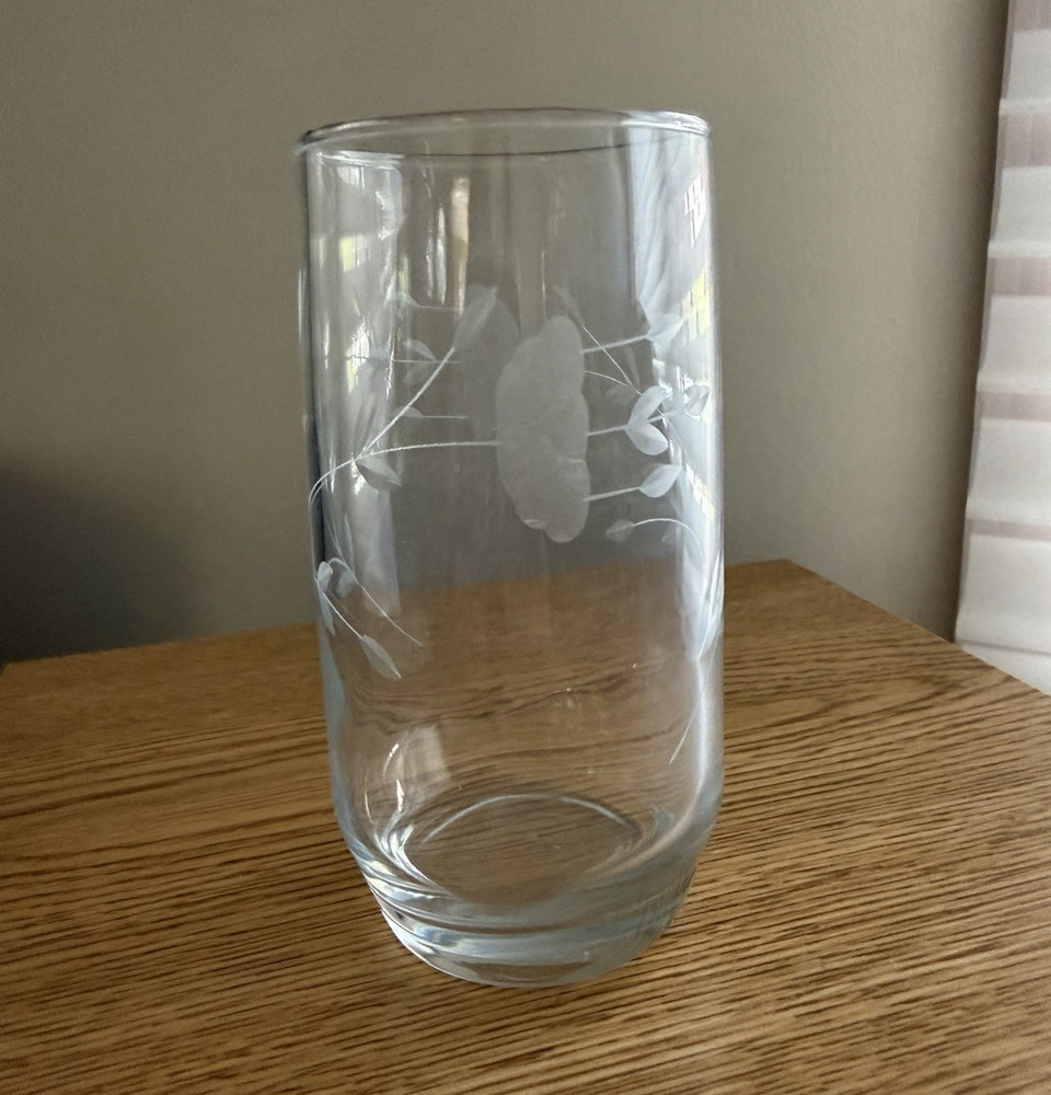 Princess house crystal – Clear Etched Floral 8oz Glasses. 24 glasses in total