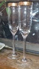 Lenox «Autumn» Wide Gold Band, Crystal Champagne Flutes, Two-piece Toasting Set