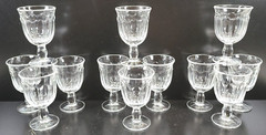 12 Noritake Provincial Clear Wine Glasses Set Vintage Elegant Panel Stemware Lot