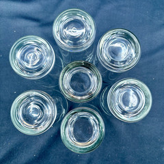 7 Etched Wheat Crystal Highball Glasses – 5.5″ H – Vintage Mid Century Excellent