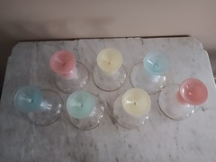 7 Blendo Colorful Pastel Frosted Shimp Cocktail Glasses