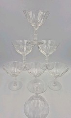 Fosteria Crystal Greenbrier Stem Optic Clear US 3/8″h Low Sherbets Set Of 7