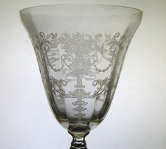 Fostoria Water Goblet, Florentine, Crystal Clear, 7 3/8″