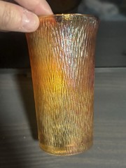 Iridescent Marigold Carnival Tree Bark Variant 7 oz. Flat Tumbler 4½» Tall Juice