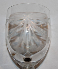 set of 4 etched crystal 7.5″ wine glasses stemware flowers leaves