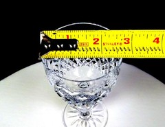 Kusak Brilliant Cut Crystal Cherry Diamond And Fan 2pc 5 5/8″ Wine Glasses 1975-