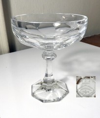 Josair Crystal CREST Champagne/Tall Sherbet Glass(s) EXC Condition