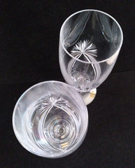 Set of 2 Sklo Bohemia Crystal Fine Cut for Iced Tea or Beer Glasses 7-1/4″H