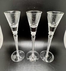 Set Of 3 Bohemia Crystal Crystalex Boc270 Air Twist Aperitif/Cordial Glasses