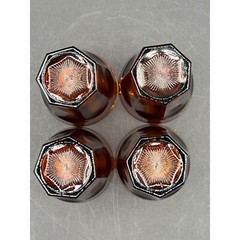 1980s Vintage Colonial Tiara Glass Burnt Honey Carafe and four Tumbler glasses