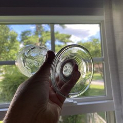 8 Vintage Arcoroc France Clear Molded Embossed Fruit Design Goblets Wine Water