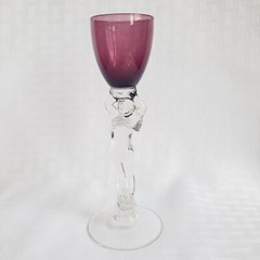 CAMBRIDGE Nude Stem 6 1/8″ Cordial Amethyst Glass Statuesque Brandy 1 oz