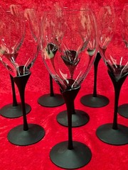 Set of 2 Mikasa RARE Matt Alexandra Black Tulip Stemware Water Goblets 8 Availbl