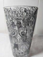 Jose Guadalupe Posada Pint Glass Preowned Revolutionary Calaveru From Oxaxca