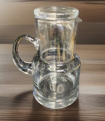 Vintage Bedside Tumble-Up 2 Piece Pitcher And Cup-Clear Glass