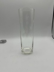 1 Atomic Starburst MCM Quartex 7″ H Collins/Zombie/Ice Tea Etched Glasses ONLY 1