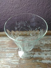 Vintage Etched 6” Wine Water Glass Goblet Floral Stemmed Replacement