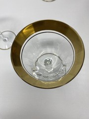 Tiffin Franciscan RAMBLER ROSE Lot 2 Champagne & 1 Cordial Gold Rim VNTG Glass