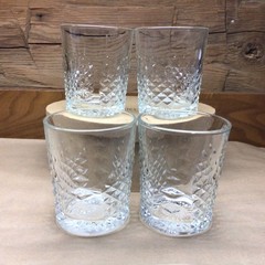 Libbey Old Fashioned Rocks Whiskey Glasses Clear Cut Crystal Diamond Set of 4